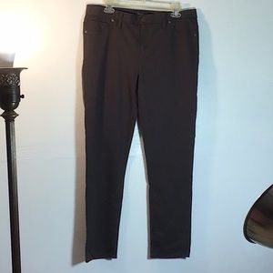 Calvin Klein 14 skinny stretchy jean style brown pants 28” inseam